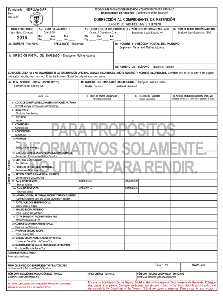 499R 2CW 2CPR Una Sola Hoja Rev 08 15 499R 2CW 2CPR Una Sola Hoja Rev 08 15  Hacienda Gobierno  Form