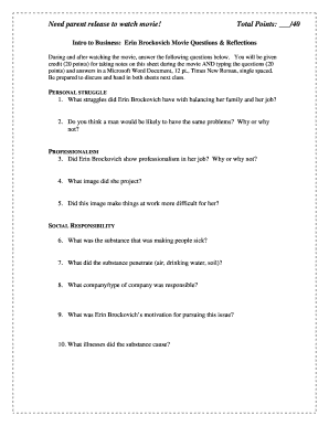 Erin Brockovich Video Worksheet Answers  Form