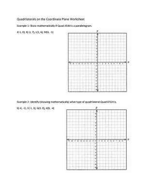 Quadrilaterals in the Coordinate Plane Worksheet Answer Key  Form