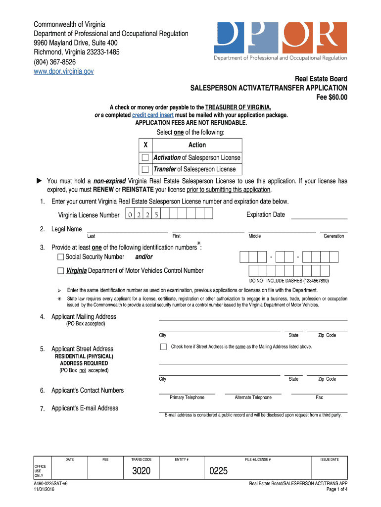  CONDOMINIUM REGISTRATION APPLICATION Version 1  Dpor Virginia 2016-2024