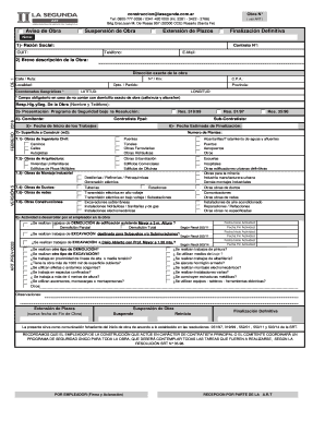 ART PREV 0033 FORMULARIO AVISO SUSPENSION EXTENSION DE OBRA