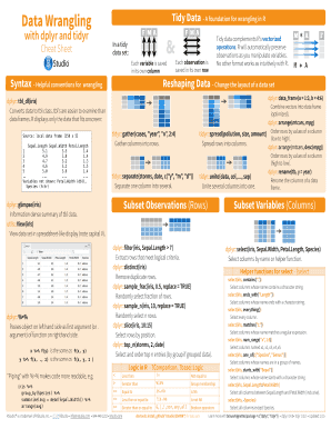 Tidy R Cheat Sheet  Form