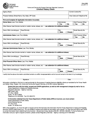 Criminal Check  Form