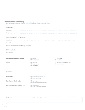 Vorvermieterbescheinigung Vorlage Word  Form