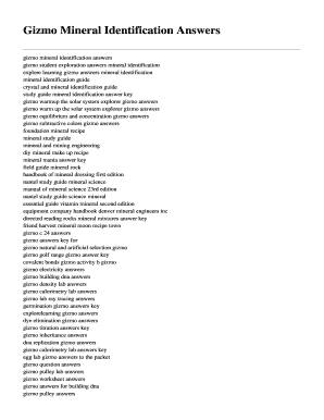 Mineral Identification Gizmo Answer Key  Form