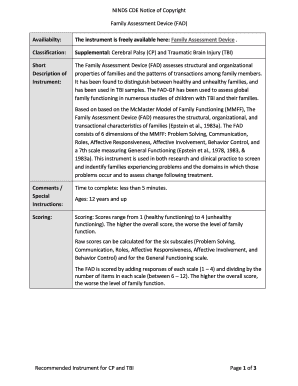 Mcmaster Family Assessment Device Fad PDF  Form