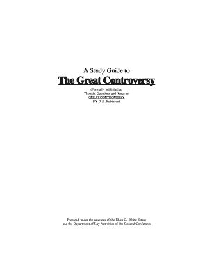 The Great Controversy Study Guide PDF  Form