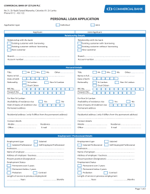 Commercial Bank Application Form