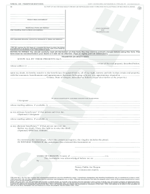 Oregon Transfer on Death Deed PDF  Form