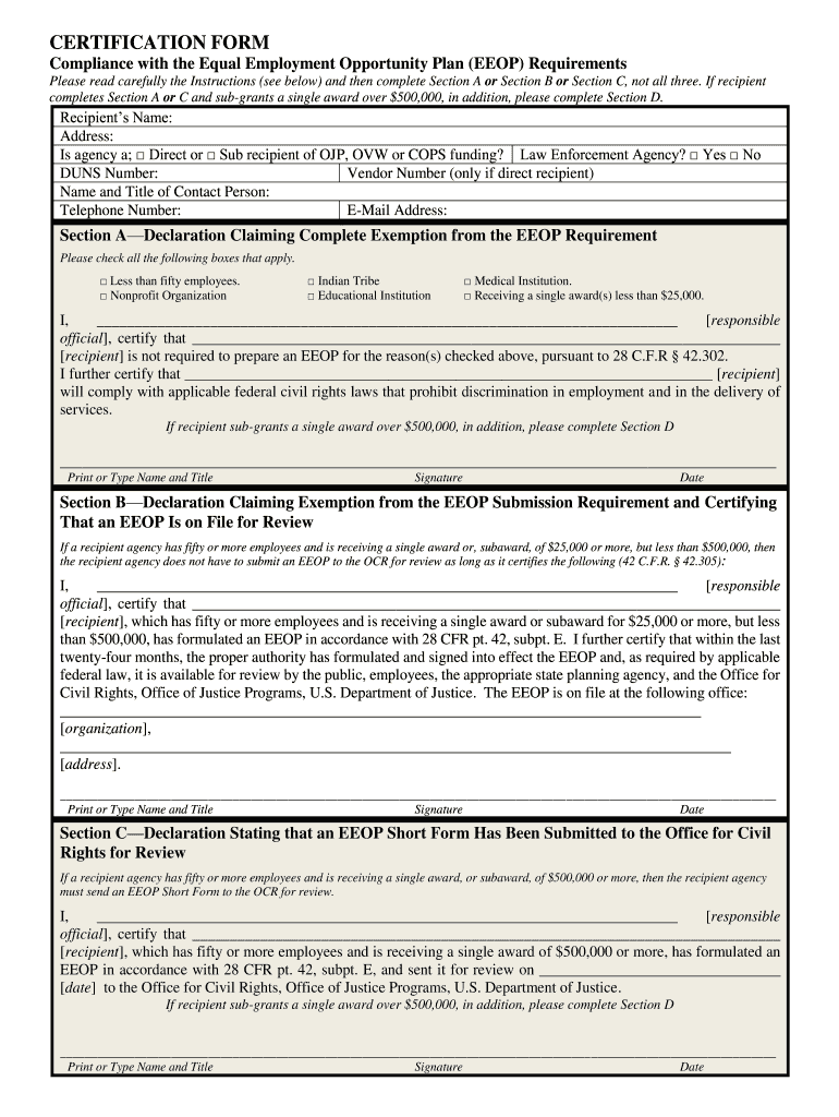 Certification Form