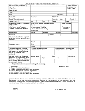 Format for Applying for Attender