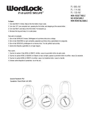 Wordlock Instructions PDF  Form