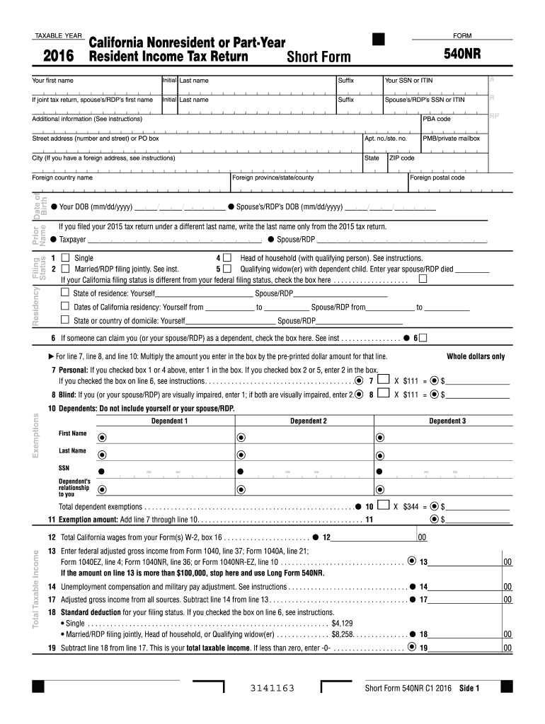  California 540nr Transcript  Form 2016