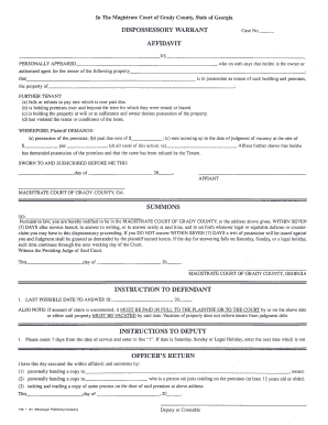 Dispossessory Warrant  Form