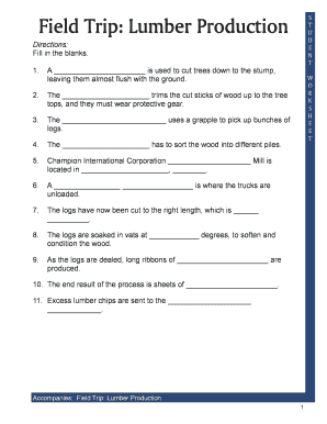 Field Trip Lumber Production Answers  Form