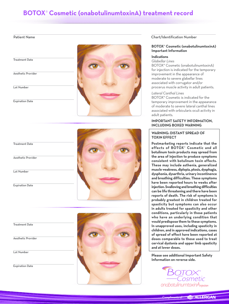 Allergan Treatment Record  Form