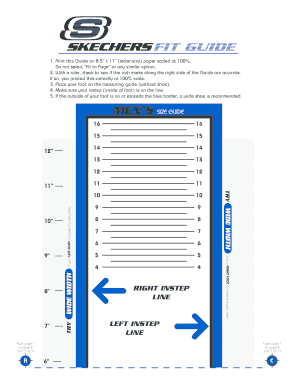 Skechers Size Chart PDF  Form
