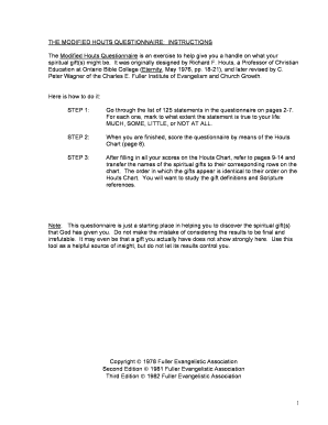 Houts Spiritual Gifts Test  Form