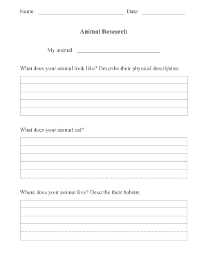 Animal Research Paper Template  Form