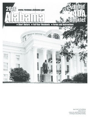  Alabama Individual Income Tax Instruction Booklet for Form 40a 2016
