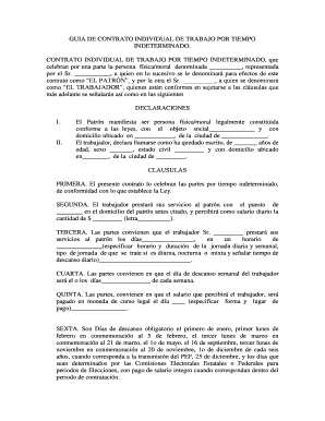 GUIA DE CONTRATO INDIVIDUAL DE TRABAJO POR TIEMPO  Form