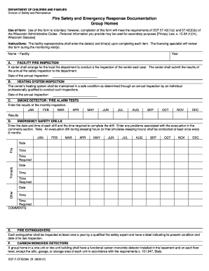 Dcf Safety and Emergency Response Documentation  Form