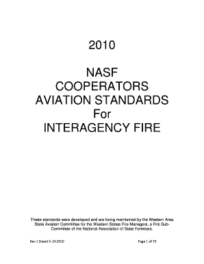 Nasf Cooperators Aviation Standards for Interagency Fire  Form