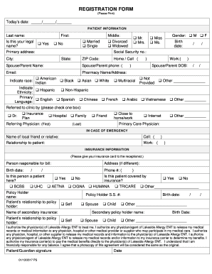  Medical Registration Form pdfFiller 2017