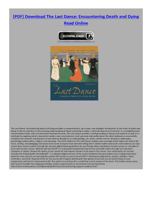 The Last Dance Encountering Death and Dying 11th Edition PDF  Form
