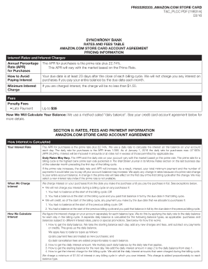 Amazon Store Card Billing Statement Template  Form