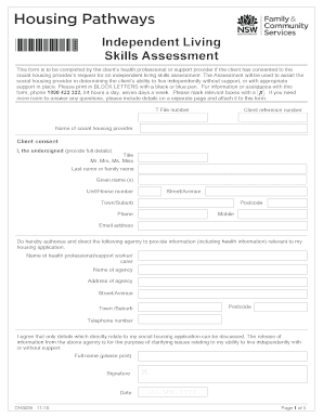 Independent Living Skills Assessment  Form