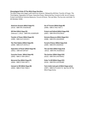 Mitch Rapp Series Order  Form