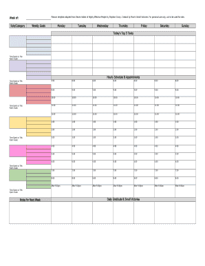 7 Habits Planner Template  Form