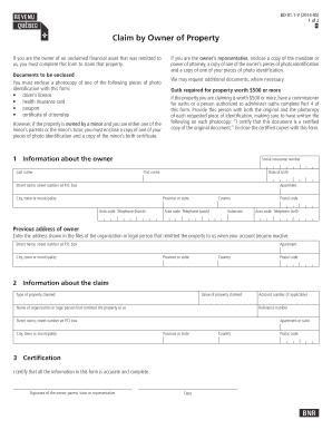  BD 81 1 V 05 Claim by Owner of Property 2014