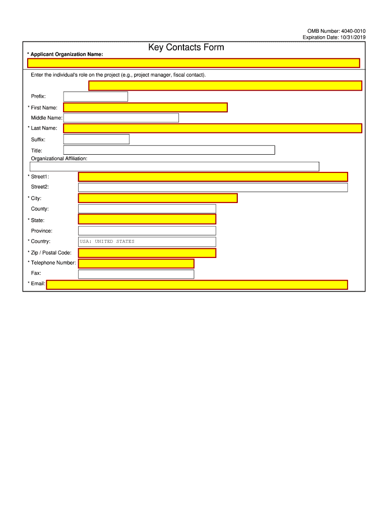  Key Contacts Form 2019-2024