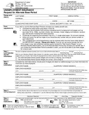  Request Alternate Base Period  Form 2016