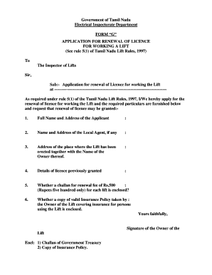 Lift License Renewal  Form