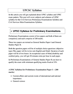 Upcsc Syllabus  Form