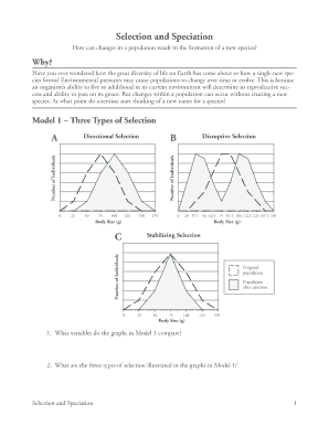 Selection and Speciation Answer Key  Form