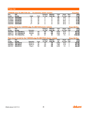 Blum Price List India PDF  Form