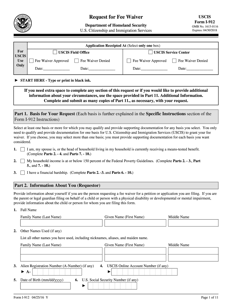  Uscis Form I 912 2016