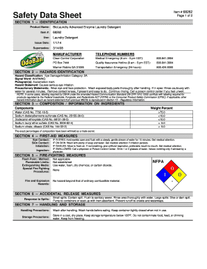 Msds for Odoban  Form