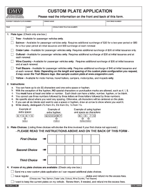  735 205 Custom Plate Application Odot State or 2016