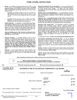  Ky Department of Revenue Forms 41a720sl 2016-2024