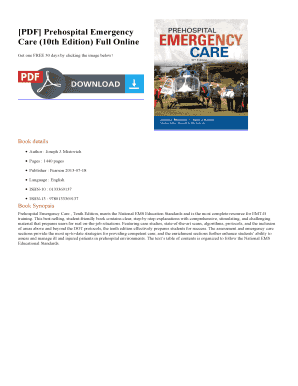 Prehospital Emergency Care 10th Edition PDF  Form