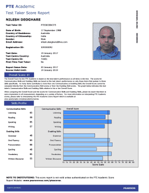 Test Taker Score Report  Form