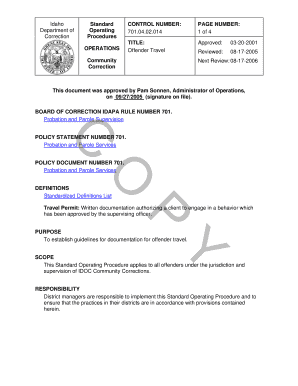 Idoc Travel Permit  Form