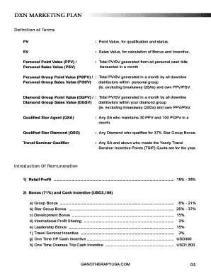 Dxn Marketing Plan India PDF  Form