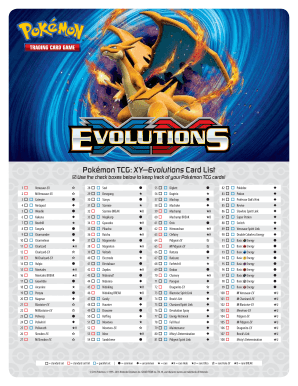 Xy Evolutions Card List Form Fill Out and Sign Printable PDF Template | signNow