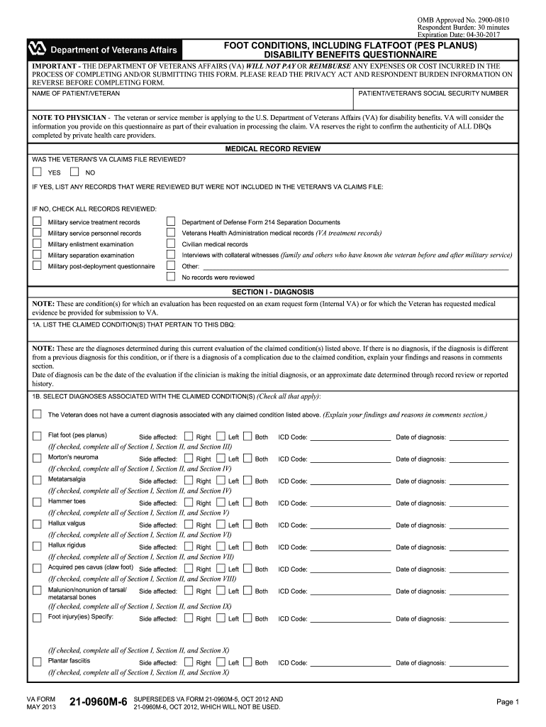 Va Form 21 0960m 6